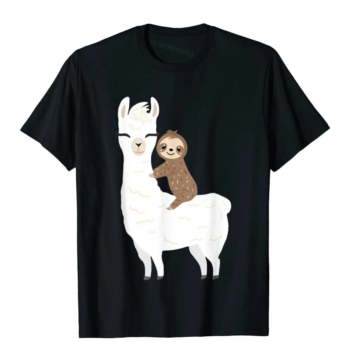 Sloth Riding Llama funny Gift Shirt Birthday Boy Girl Kids T-Shirt__97A3467black