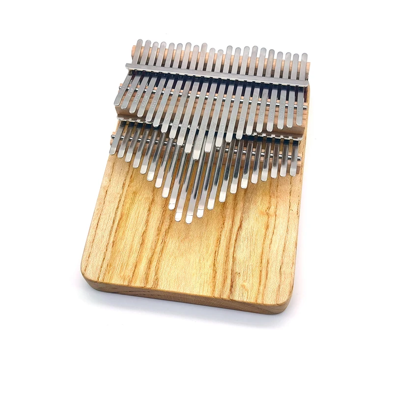 Chromatic Kalimba 42 Keys Handmade Thumb Piano Double Row Keyboard Log Color Acacia Wooden Musical Instrument