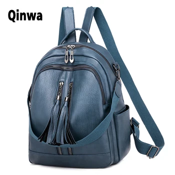 

Fashion Tassel Women Backpack High Quality Youth Leather Backpack for Teenage Girls Female School Shoulder Bag Bagpack mochila