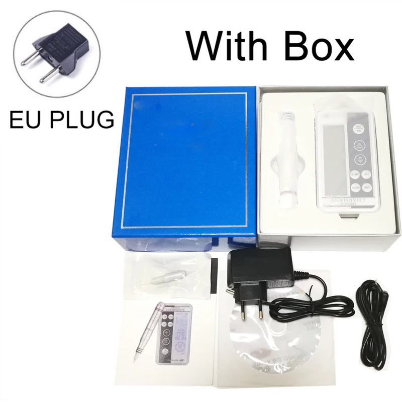 EU Plug with box Korean Professional Embroidery Eyebrow Charmant Tattoo Machine Pen for MTS Semi-permanent Makeup Microblading Liner Shader - Цвет: EU Plug with box