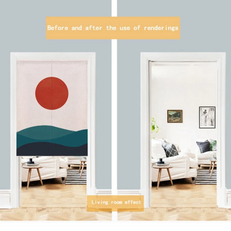 Для украшения дома солнце дизайн японский стиль Норен дверная занавеска хлопок и лен печатных висячие гобелены дешевые YH