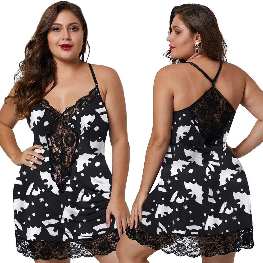 Женское кружевное ночное белье ночная рубашка размера плюс S 5XL одежда для дома