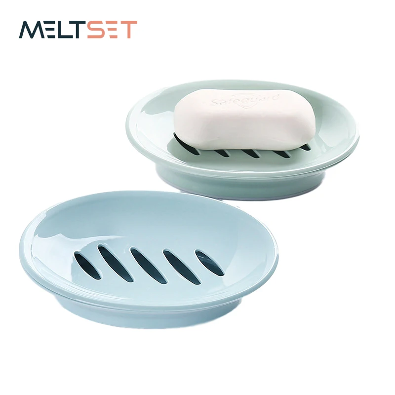 Bathroom Soap Dish Plastic Drain Soap Box Non slip Soap Holder Tray