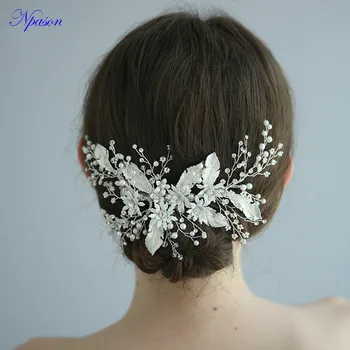 

Fashion Hair Jewelry Pearl Hair Combs Women Hair Accessories Bridal Headwear Rhinestone Hair Clips Wedding Dress Ornaments 6215
