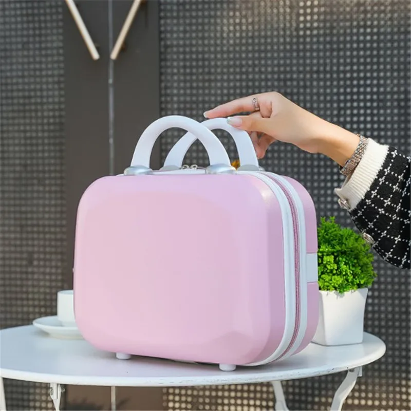Hot Fashion ABS Waterproof Suitcase Cosmetic Case 14Inch Design Travel Can Be Set Trolley make up box Storage Bag | Багаж и сумки