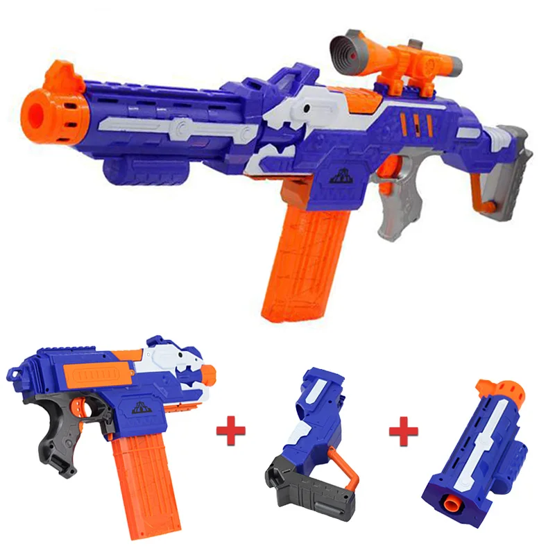

4/6PCS DIY Removable Toy Gun VS For NERF Airsoft Air Guns Pistol With Bullets and Sniper rifle Equipment Children Gun