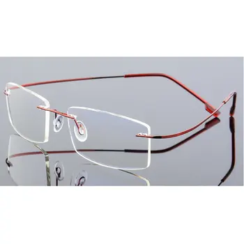 

Super elastic frameless metal anti-blue light glasses Metal Alloy Collapsible temples Comfortable nose pads