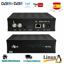 Axas seu gêmeo DVB-S2/s hd enigma 2 receptor de tv por satélite wi-fi + linux e2 aberto atv h.265 caixa tv decodificador de gordura