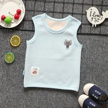 Детский Теплый жилет детский осенне-зимний двухслойный однотонный жилет с рисунком детское супер-мягкое бархатное термобелье