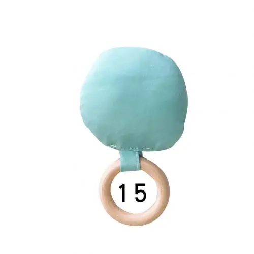 15 Striped Dot Wooden Ring Baby Round Teether Teething Toy Safe Chew Shower Gift New - Цвет: 15