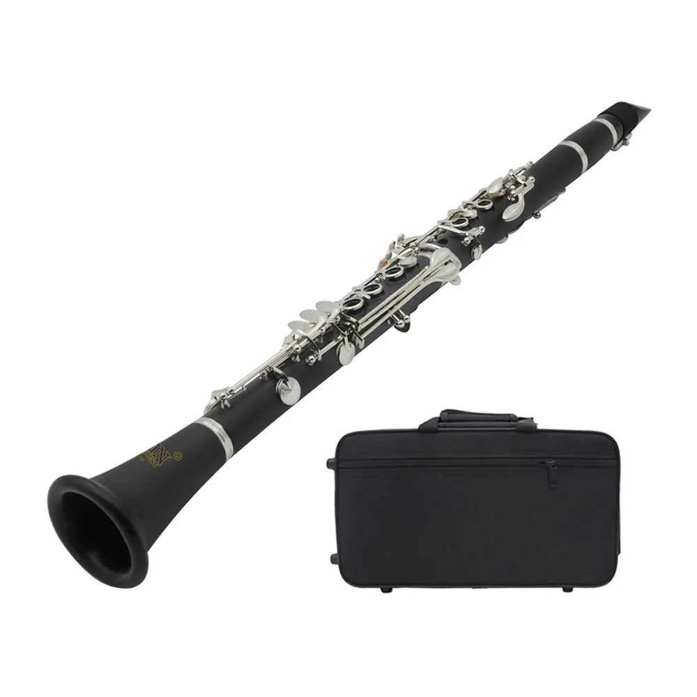 

IRIN Clarinet 17 Key BbFlat Soprano Binocular Clarinet with Cleaning Cloth Gloves 10 Reeds Screwdriver Case Woodwind Instrument