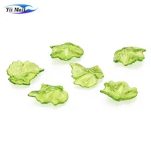  Fashion 30pcs Transparent Green Acrylic Leaf Beads For Jewelry Crafts DIY Pendant Earings Making Charm Jewelry Accessories 