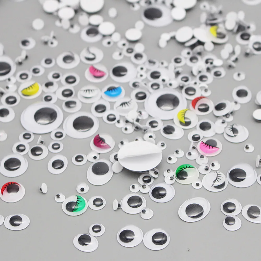 100 шт/200 шт Самоклеющиеся Googly бегающие глазки для поделок, скрапбукинга проекты детали для самостоятельной сборки кукол глаза игрушки ручной работы GYH