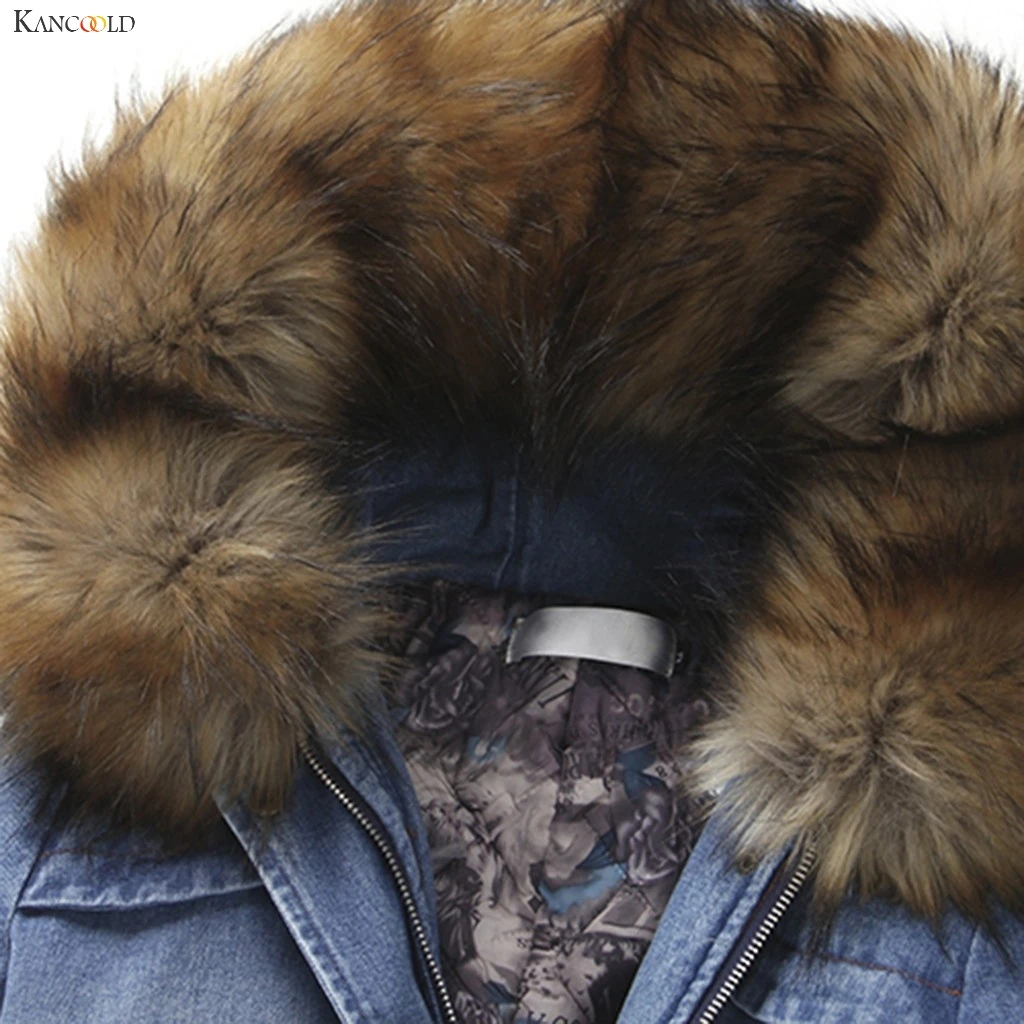 remarkable  KANCOOLD coats Womens Long Thick Fur Collar Hooded Down Jacket Slim Winter Warm Jeans fashion coats