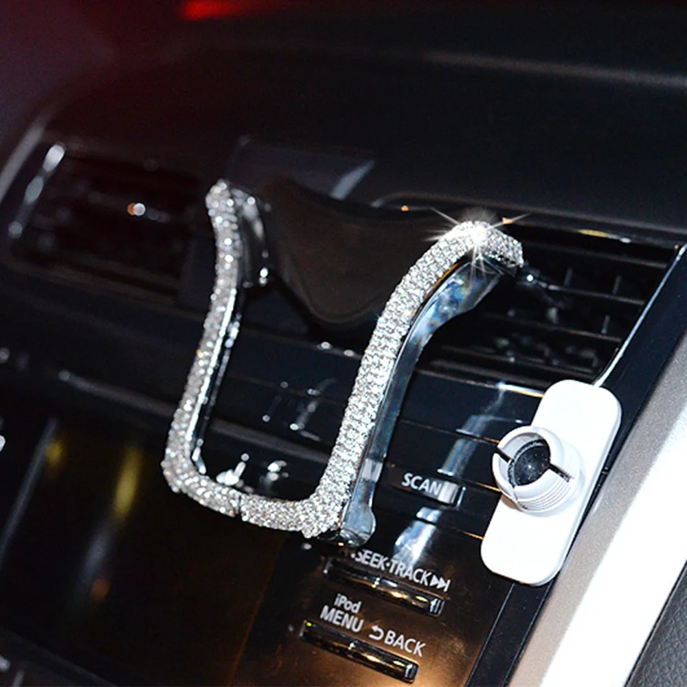 Универсальный Bing держатель для телефона в автомобиле горный хрусталь вентиляционное отверстие крепление подставка зажим для iPhone 7 8 Кристалл автомобильное крепление Gps Поддержка кронштейн