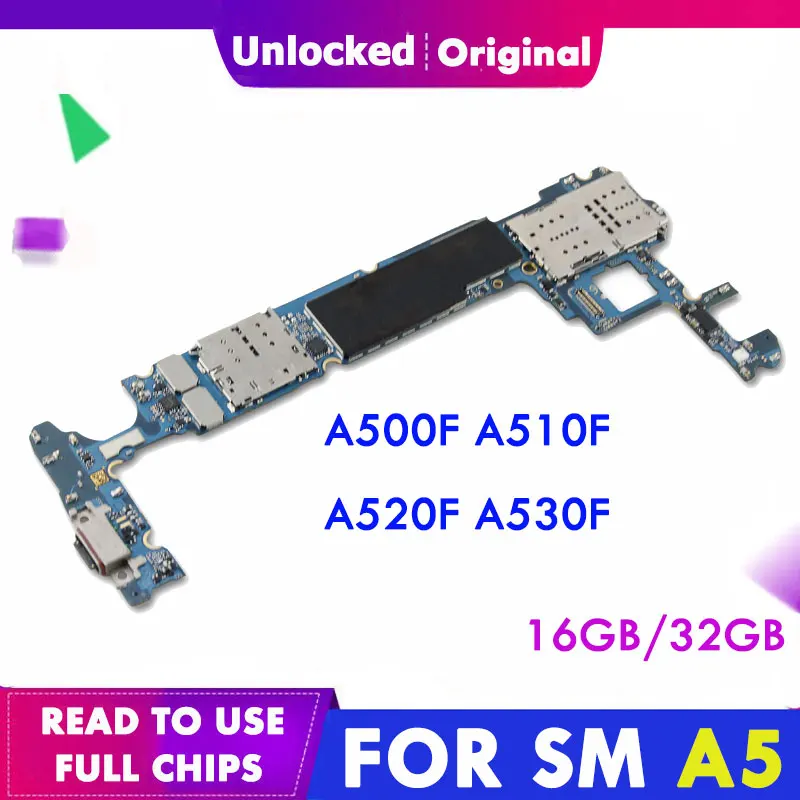 Для Samsung Galaxy A5 A520F A500F A500FU A510F A530F оригинальная материнская плата Ed с полными ЧИПАМИ