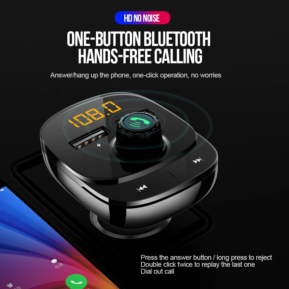 Двойной USB Bluetooth fm-передатчик портативное зарядное устройство Bluetooth автомобильный комплект универсальный стерео черный автомобиль Bluetooth