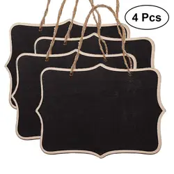 Mini tableau noir décoratif à suspendre 6x8cm, 4 pièces, tableau à Double face, pour Table de fête, numéro, étiquette de lieu, panneau à messages 