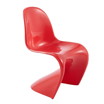 

1/6 Dollhouse Miniature Furniture Plastic "S" Shape Chair Red