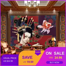 Индивидуальный размер фото 3D стерео Ретро японская леди обои росписи украшения ресторан диван фон обои для гостиной