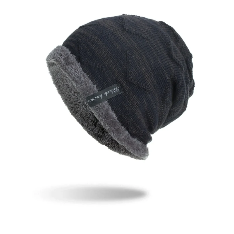 

Men Women Winter Hat Knitted Hats Thick Warm Bonnet Skullies Beanie Soft Comfortable Windproof Fleece Hats Knitted Running Sport