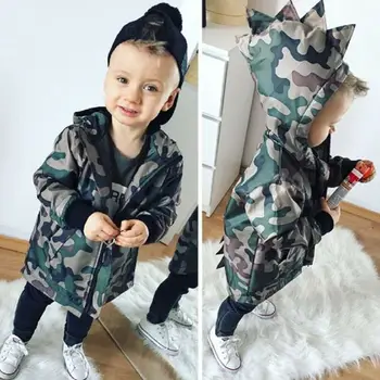 

US Toddler Kid Baby Boy Clothes Camouflage Dinosaur Coat Top Hood Outwear Winter