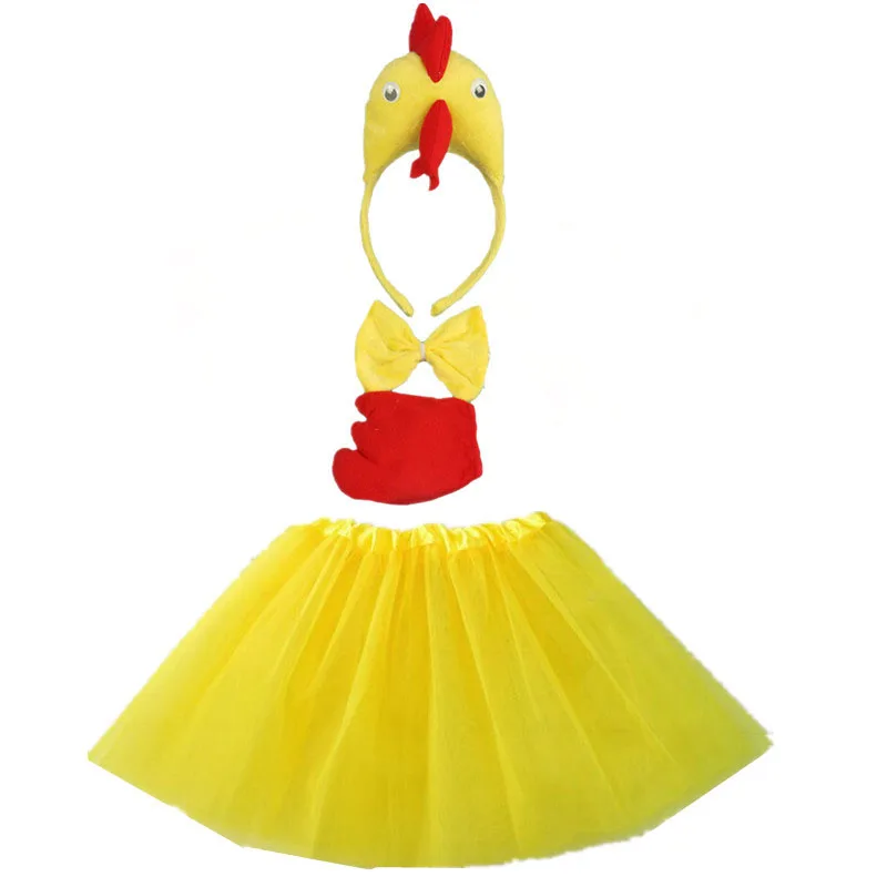 Kids Adult Farm Chicken Chick Headband Tail Tie Skirt Animal Cosplay Props Birthday Party Costume Halloween Christmas Kids Adult Farm Chicken Chick Headband Tail Tie Skirt Animal Cosplay Props Birthday Party Costume Halloween Christmas