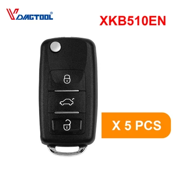 

5PC Xhorse XNB510EN Folding Universal Remote Key B5 Style 3 Buttons for VVDI Key Tool/VVDI2(English Version)