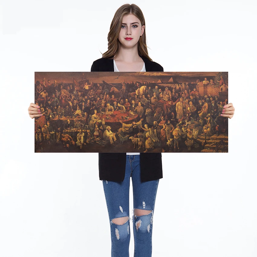 Paper Poster Decorative-Painting Wall-Sticker Kraft Art-Collection Interior Retro Cafe