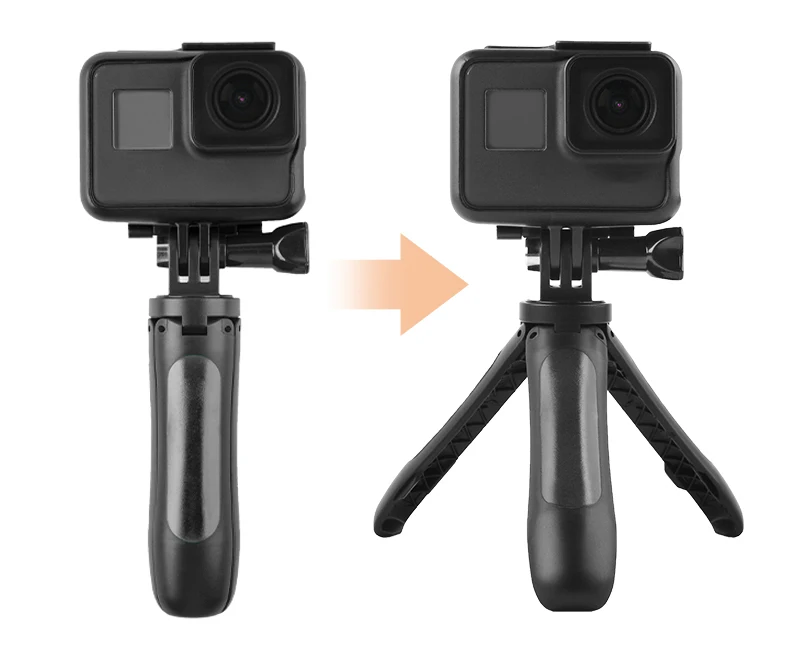 Ручной мини-штатив, селфи палка, выдвижной монопод для GoPro Hero 8 7 6 5 Yi 4K Sjcam Sj8 M10 Eken H9r Dji Osmo, Экшн-камера