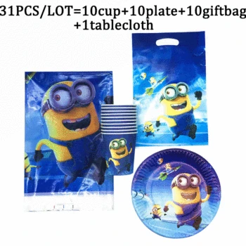 

Kids Happy Birthday Party Supplies Paper Plates Cup Tablecloth Boys Baby Shower Christmas Decorations Party Favors Gift Bags