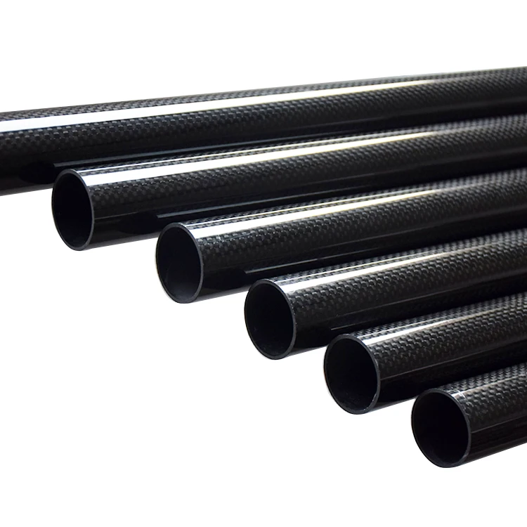 2PC longitud 250mm liso brillante tubo de fibra de carbono de drone accesorios OD4 5 6 8 10 12 14 18 20 25 30mm venta directa de fábrica de corte CNC