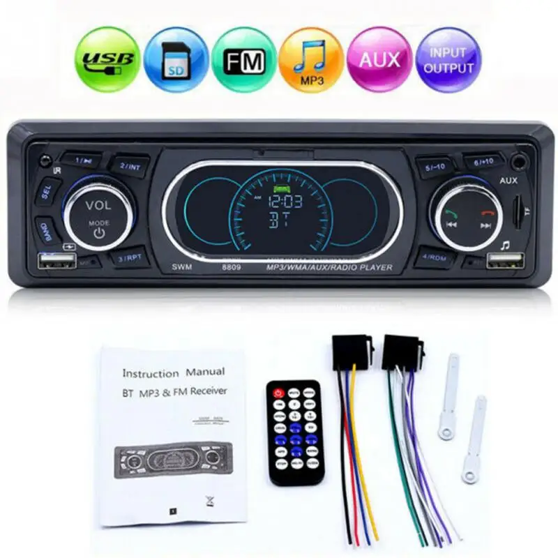 12V lcd дисплей пульт дистанционного управления радио стерео зарядка Автомобильный MP3-плеер Универсальный FM