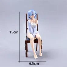  41 style  Anime Rem  Re:Life In A Different World From Zero kawaii girl Pajamas Figure  Rem Chair PVC Collection Model Toys 