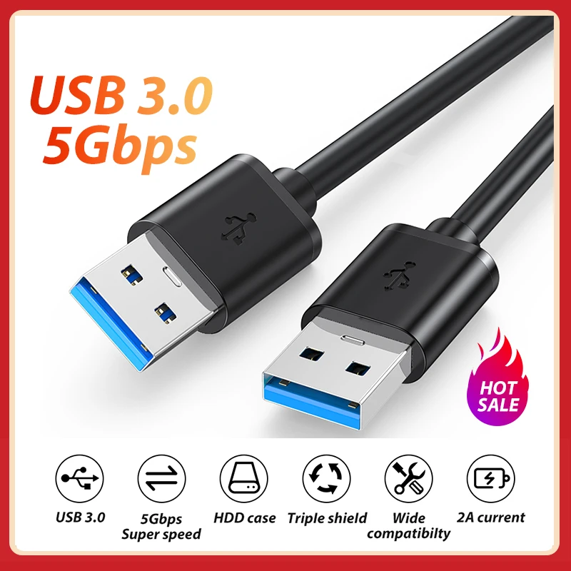 Высокоскоростной кабель USB 3.0 папа-папа 5 Гбит/с полностью медная 9-жильная