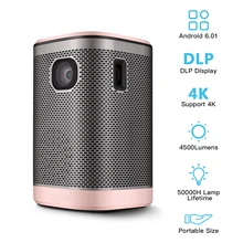Movie Projector HIFI 4500lumens Android-6.0 Mini Home Theater DLP Touchpad Speaker-Wifi-Bt-Function