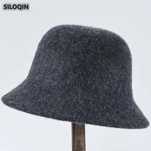 SILOQIN осень зима Панама шерсть тепловой ведро шляпы элегантные женские Модные Винтажные Sombreros женские брендовые кепки для отдыха Новинка