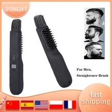 

Beard Straightener Comb Fast Heating Electric Straightening Brush For Men Anti Scald Technology Adjustable Temperature Portable