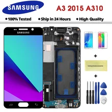 4,7 дюймов A310 ЖК-дисплей для SAMSUNG Galaxy A3 A310 A310F A3100 ЖК-дисплей сенсорный экран Замена A310F дисплей с рамкой