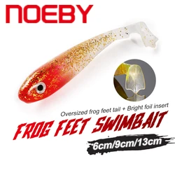 NOEBY – appât souple artificiel pour la pêche, Leurre pour attraper des poissons, queue de grenouille, Swimbait, alose, carpe, 60mm/2.5g, 90mm/8g, 130mm/20g 