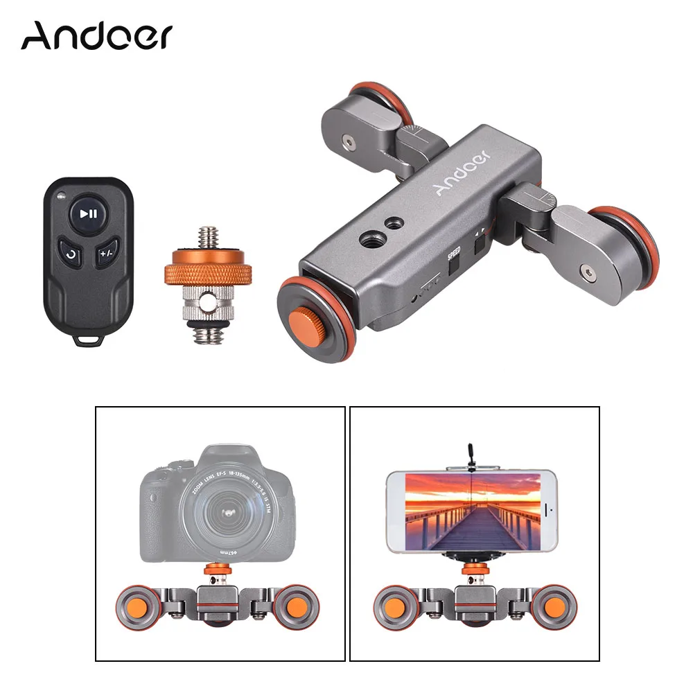 Andoer L4 PRO механизированная камера видео Долли весы индикация электрический трек слайдер для Canon Nikon sony DSLR камера смартфон - Цвет: Grey