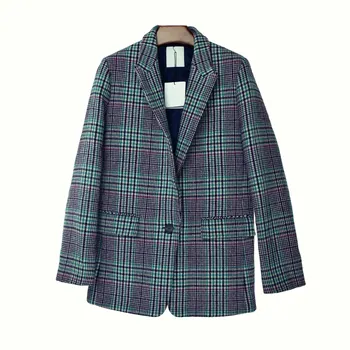

18 Handsome Texture Check Pattern Wool Suit Coat Tribu V7304h87017