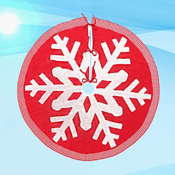 

1PC Christmas Tree Dress Snowflake Pattern Knitting Decorative 48 Inch Round Christmas Tree Carpet Bottom Apron Bottom Skirt Dec
