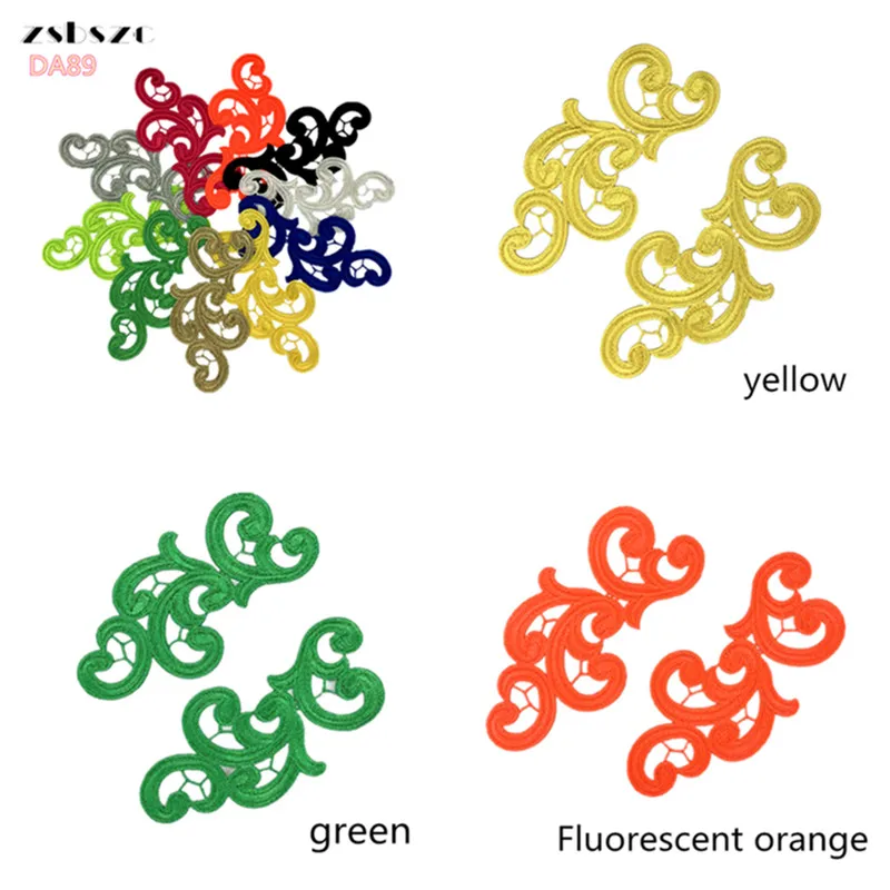 Embroidery Flower Patches Lace Applique Collar Wedding Dress Formal Accessories 17CM * 9CM 5pairs lace garment accessories sewing patches lace sewing supplies lace sewing accessories lace accessories clothing accessories