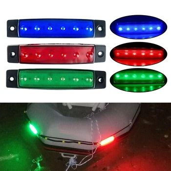 

6pcs Red Green Boat Navigation LED Lights Stern Lights Boats Starboard Light Super Bright Ultra Thin Indicator Lights 12V
