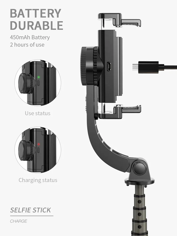 Broker Handheld Gimbal Mobile Phone Selfie Stick For iPhone/Android 6 D-5