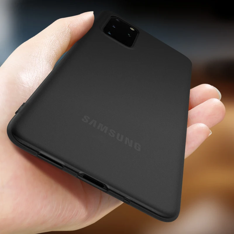 Black Color Silicone Phone Case for Samsung Galaxy S21 S20 Ultra S10 S9 S8 Plus Note 20 10 9 8 A32 A52 A72 A02S Matte Soft | Мобильные