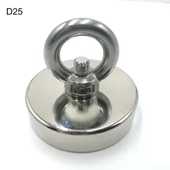 

Silver KNdFeB Magnetic Hook Rings Magnet Metal Durable Treasure Hunting Fishing Strong Magnetic Sucker Detector