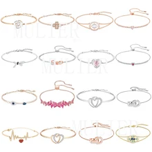 SWA, высококачественный браслет, модный, элегантный, Австрийский бренд, Кристальный браслет с оригинальным логотипом, женский браслет, ювелирное изделие, подарок