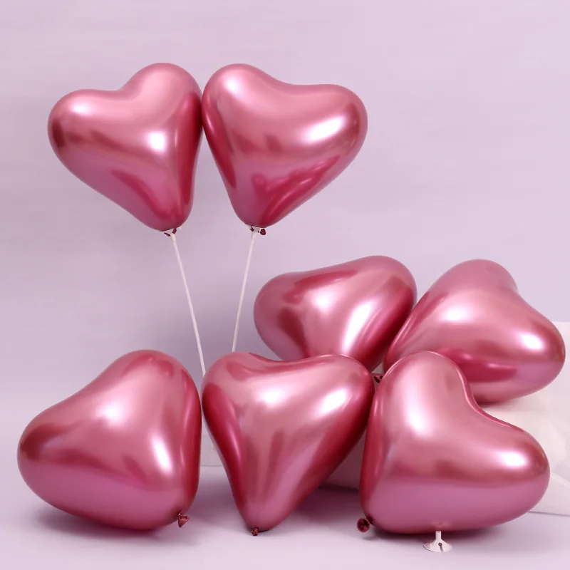 

10pcs/set proposal balloon custom wedding metal heart-shaped balloons advanced thickened latex balloons birthday decoration